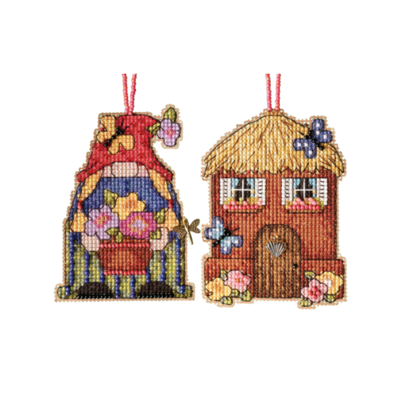 Garden Girl Gnome + Straw House - Mill Hill - Cross Stitch Kits