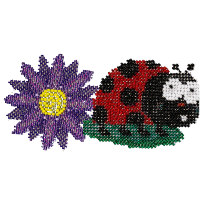 Purple Flower + Ladybug - Mill Hill - Cross Stitch Kits