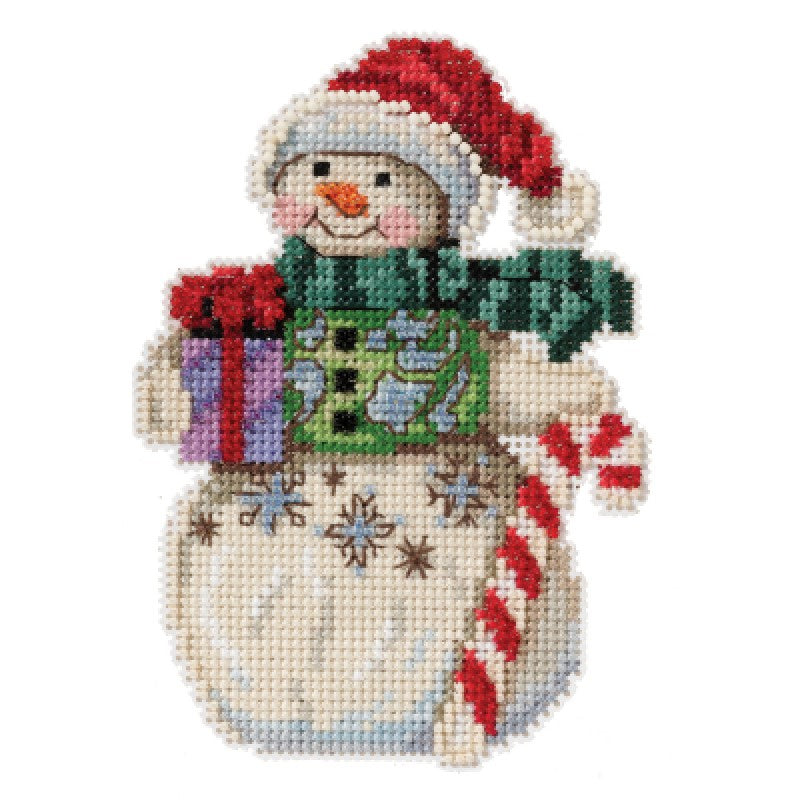Snowman with Candy Cane - Jim Shore - Mill Hill - Cross Stitch Kit