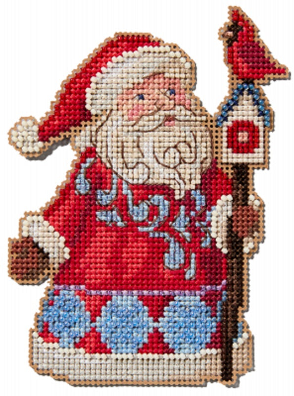 Santa and Cardinal Birdhouse - Jim Shore - Mill Hill - Cross Stitch Kit