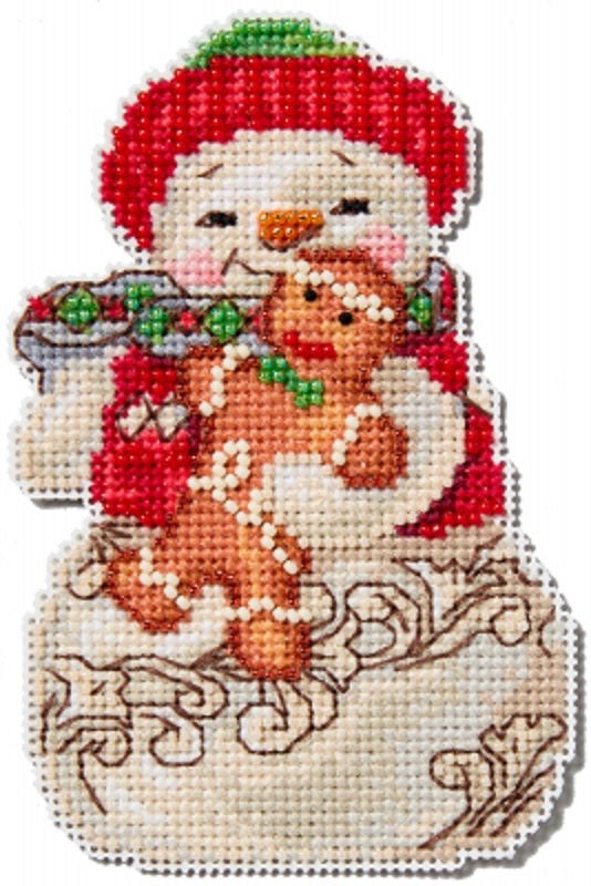 Snowman with Gingerbread - Jim Shore - Mill Hill - Cross Stitch Kit