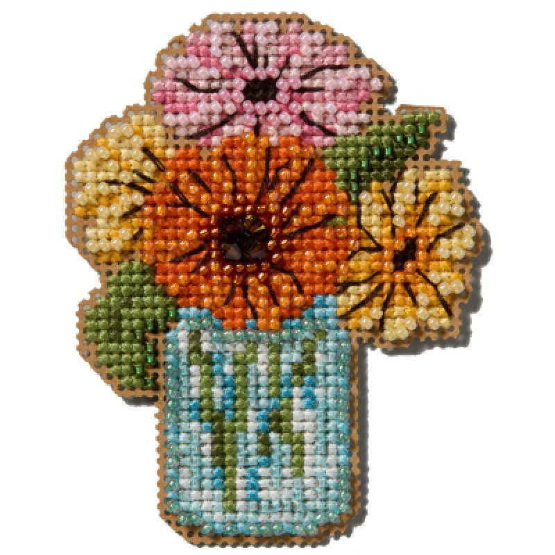 Mason Jar - Mill Hill - Spring Bouquet - Cross Stitch Kit