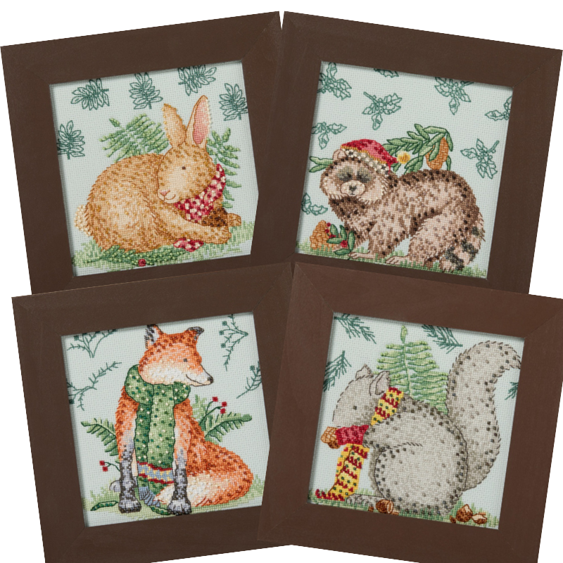 Rabbit Squirrel Fox Raccoon - Debbie Mumm - Mill Hill - Cross Stitch Kits