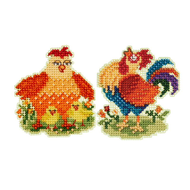 Rooster + Hen - Mill Hill - Cross Stitch Kits