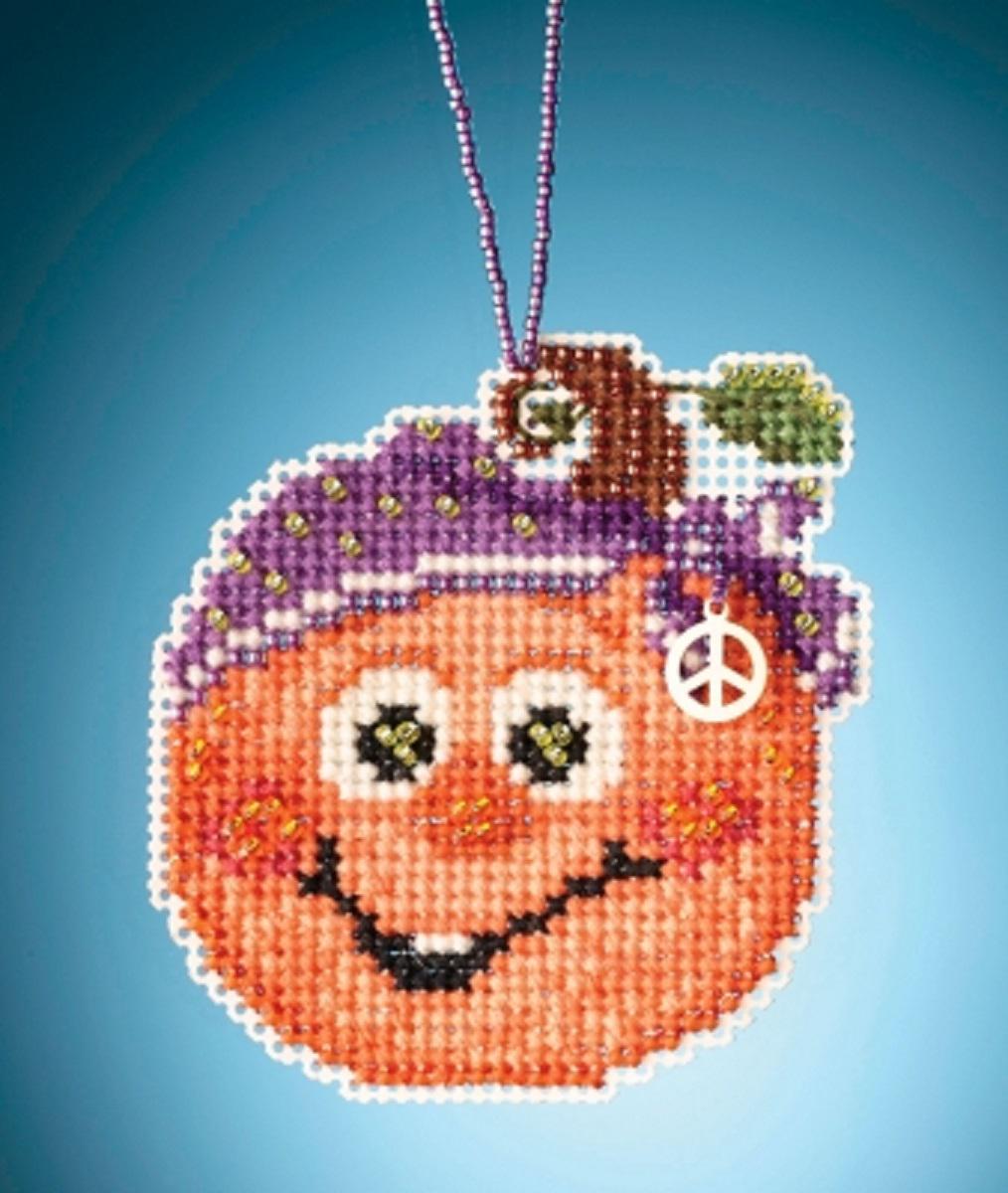 Hippie Pumpkin - Mill Hill Charmed Painted Pumpkins - Cross Stitch Kit