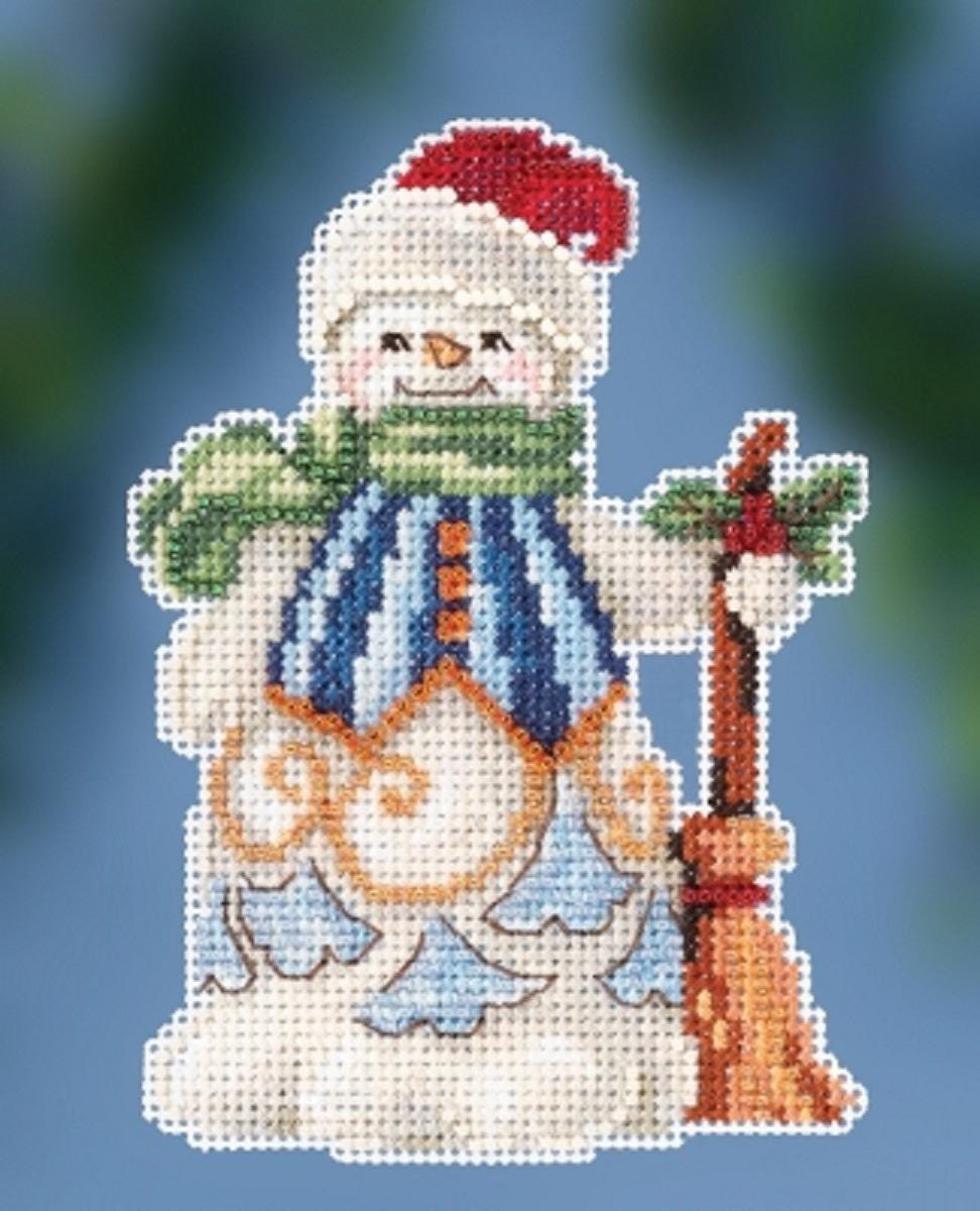Clean Sweep Snowman - Mill Hill - Jim Shore - Cross Stitch Kit
