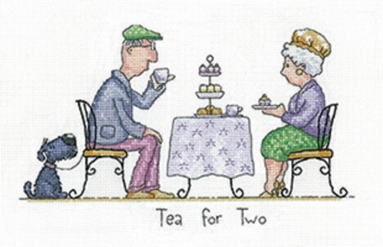 Tea for Two - Grandparents - Dog - Counted Cross Stitch Kit - Heritage Crafts