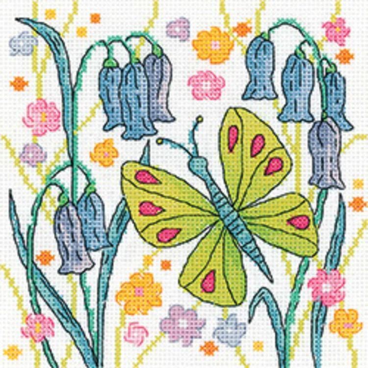 Green Butterfly - Counted Cross Stitch Kit - Heritage Crafts
