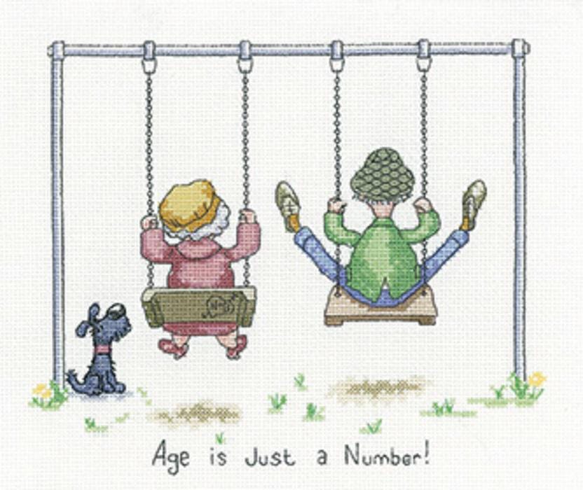 Just a Number - Grandparents - Dog - Counted Cross Stitch Kit - Heritage Crafts