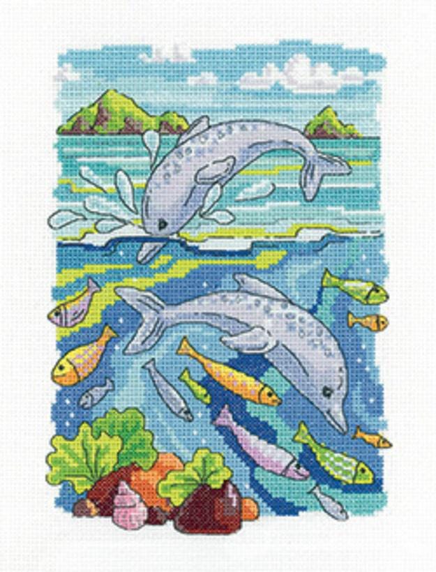 Dolphins - Counted Cross Stitch Kit - Heritage Crafts