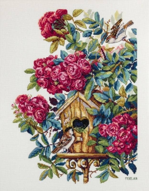 Rose Bush - Birdhouse - Merejka - Counted Cross Stitch Kit - MK150