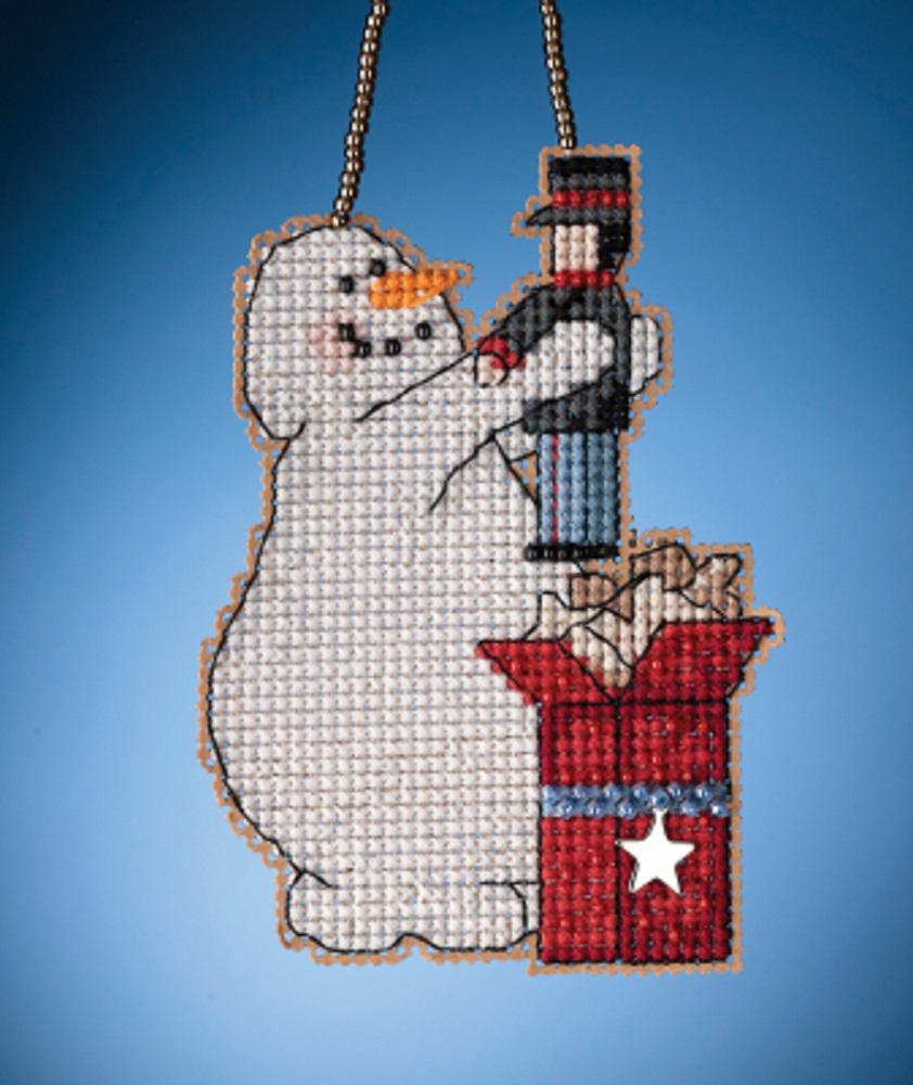 Wishing Snowman - Mill Hill Charmed Ornament - Cross Stitch Kit - MH16-2131