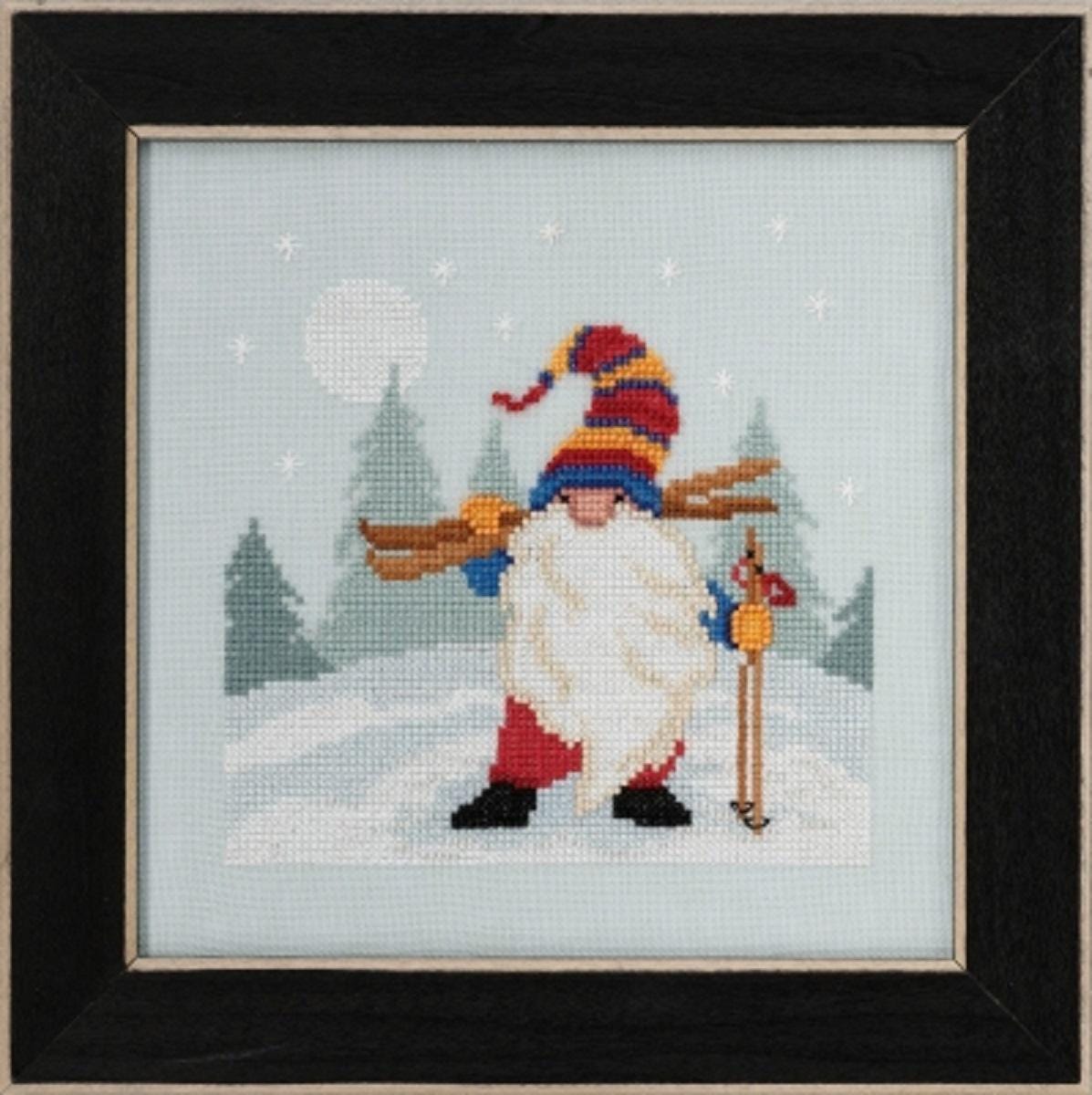 Skiing Gnome - Mill Hill - Gnome Quartet - Cross Stitch Kit - MH17-2011