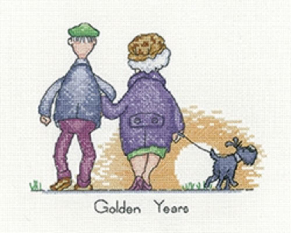 Golden Years - Grandparents - Dog - Counted Cross Stitch Kit - Heritage Crafts
