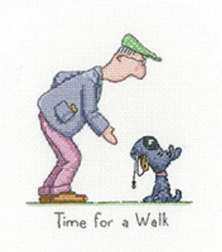 Time for a Walk - Grandparents -Dog - Counted Cross Stitch Kit - Heritage Crafts