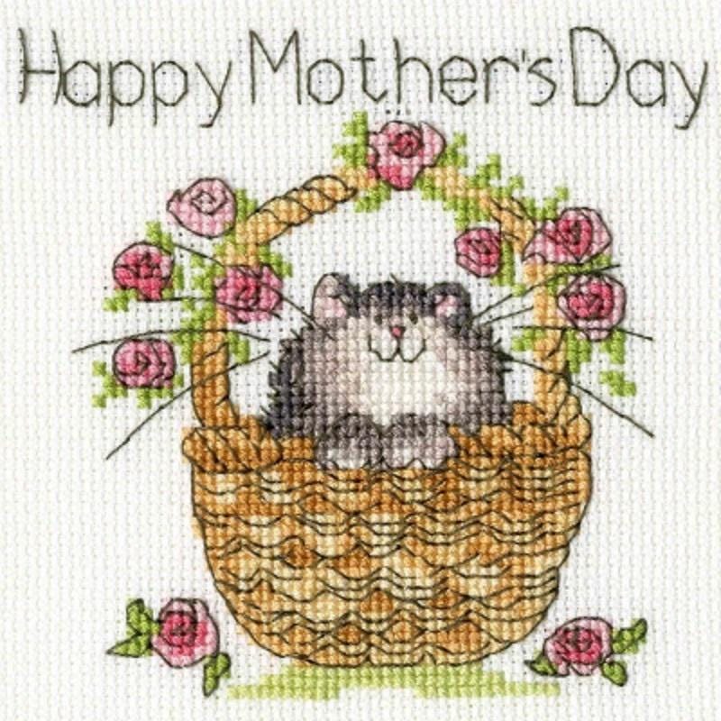 Basket of Roses - Bothy Threads - Cross Stitch Greeting Card Kit