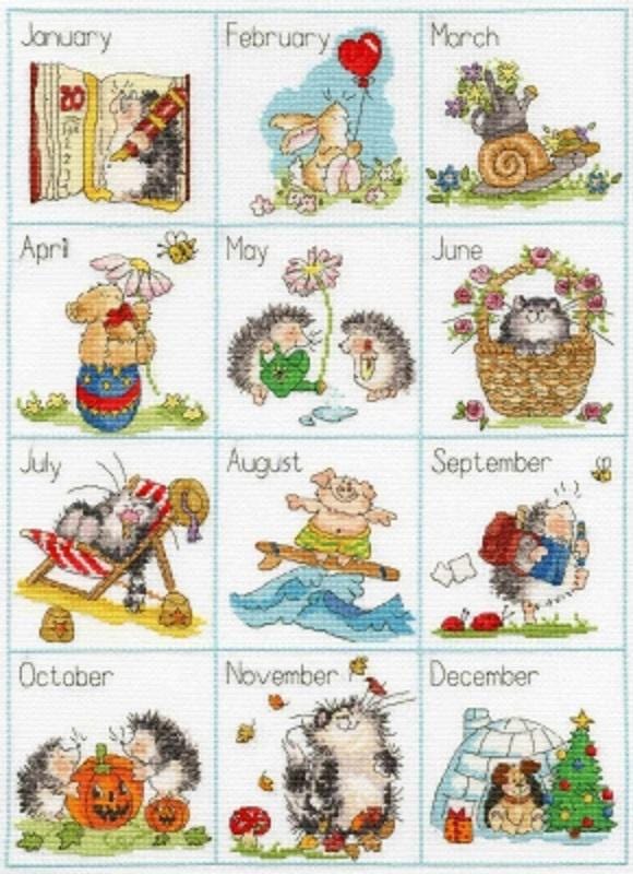 Calendar Creatures - Bothy Threads - Cross Stitch Kit
