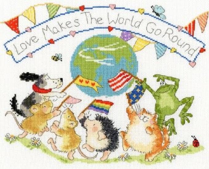 Love Makes the World Go Round - Bothy Threads - Cross Stitch Kit