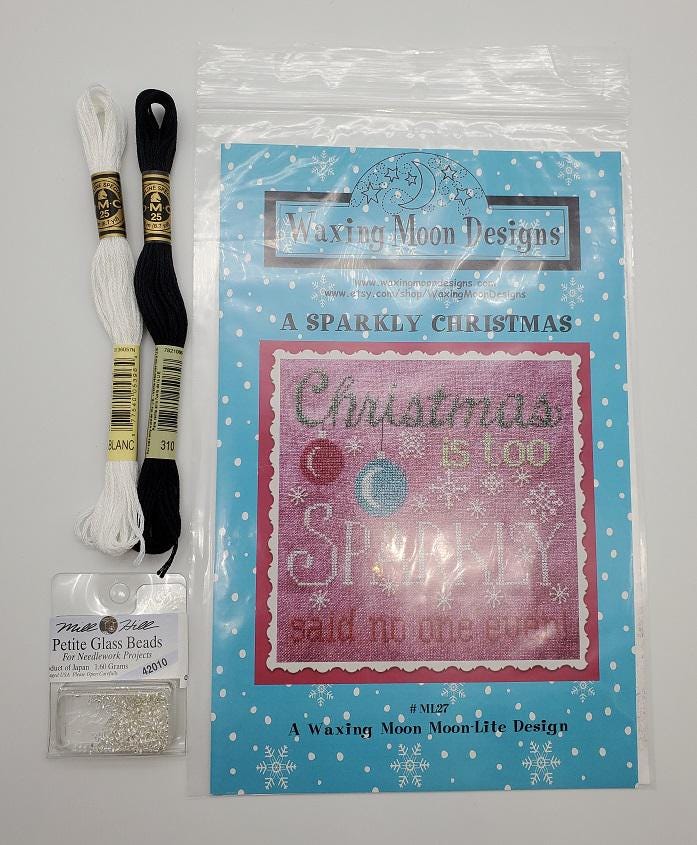A Sparkling Christmas - Waxing Moon Designs - Chart, Threads, Beads - WM ML27
