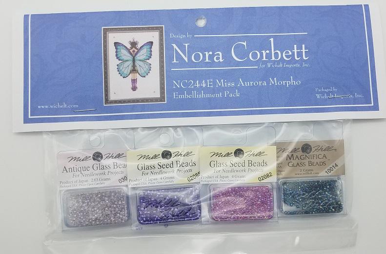 Miss Aurora Morpho - Nora Corbett - Chart, Beads, Specialty Thread - NC244