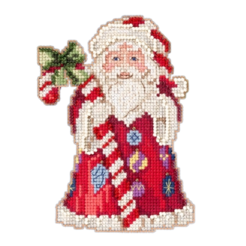 Candy Cane Santa - Jim Shore - Mill Hill - Cross Stitch Kit