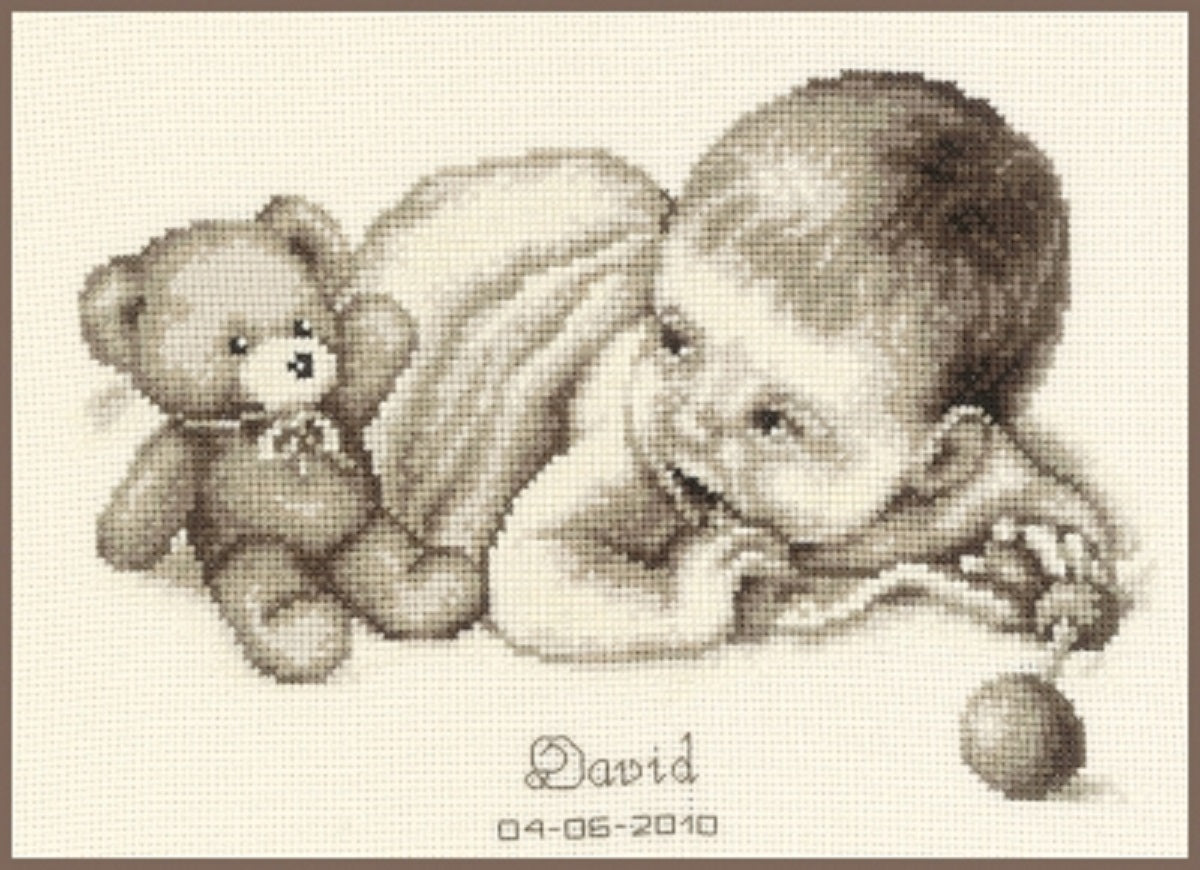 Baby and Teddy Moment - Vervaco - Cross Stitch Kit