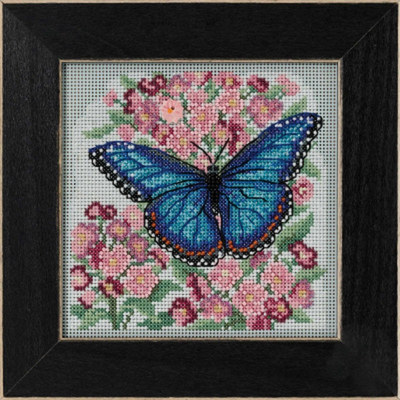 Blue Morpho Butterfly - Mill Hill Buttons and Beads - Cross Stitch Kit