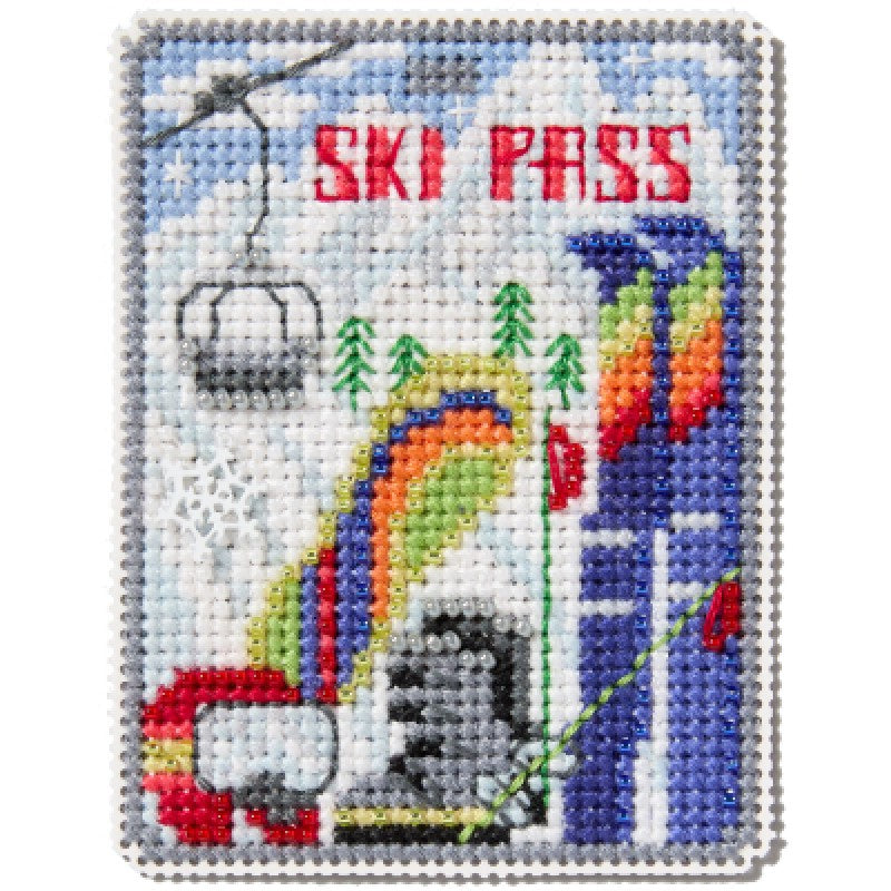 Ski Pass - Mill Hill - Winter Holiday - Cross Stitch Kit