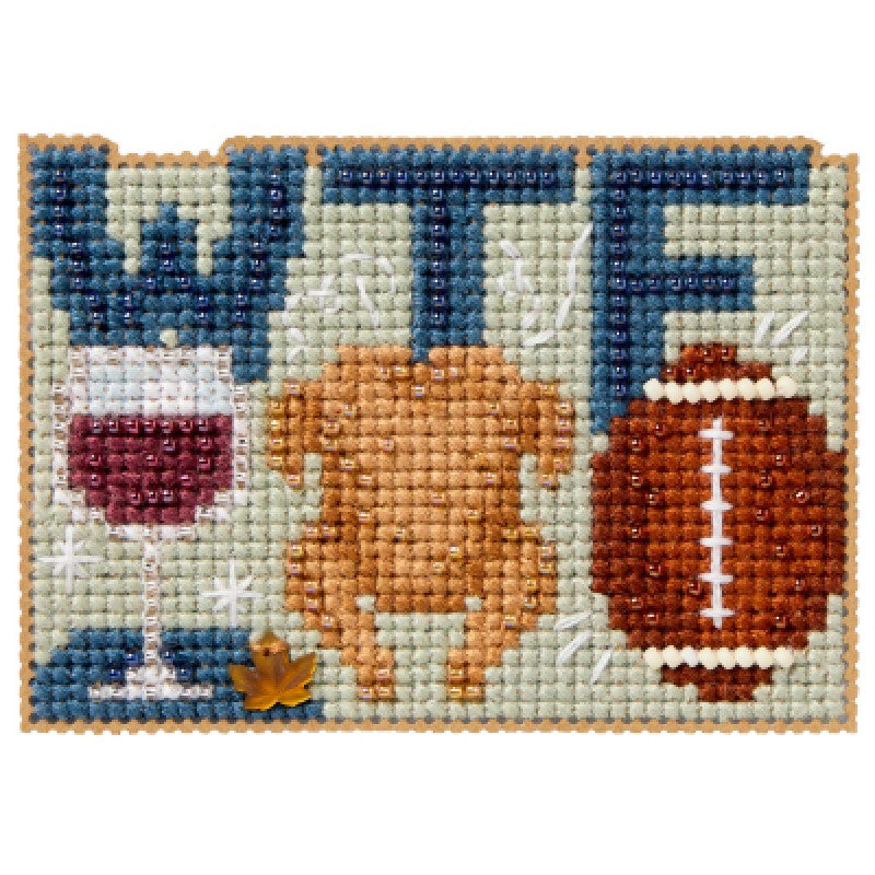 Wine Turkey Football - Mill Hill - Autumn Harvest - Cross Stitch Kit