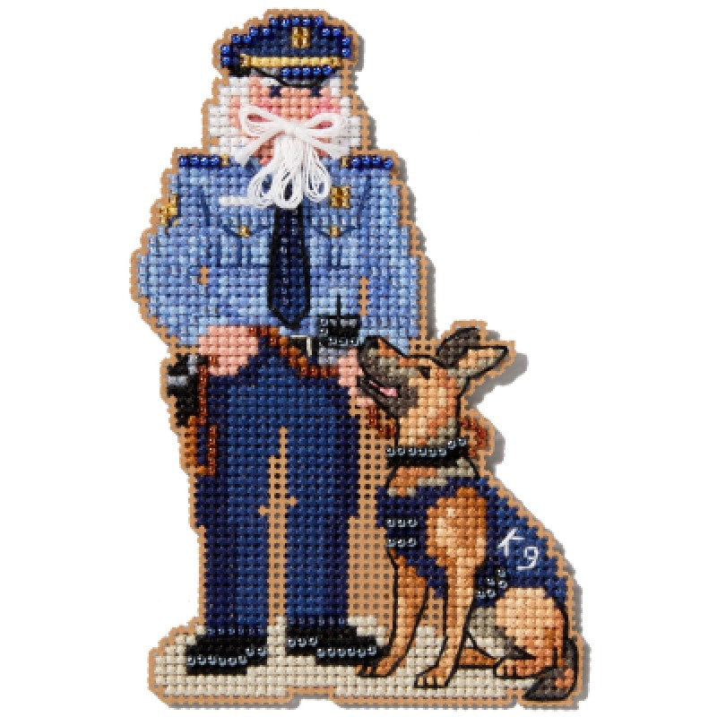 Police Officer Santa - Mill Hill - First Responder Santas - Cross Stitch Kit