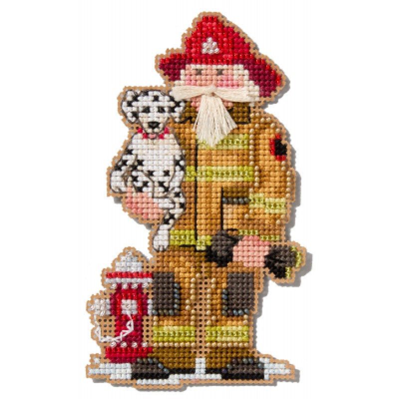 Firefighter Santa - Mill Hill - First Responder Santas - Cross Stitch Kit