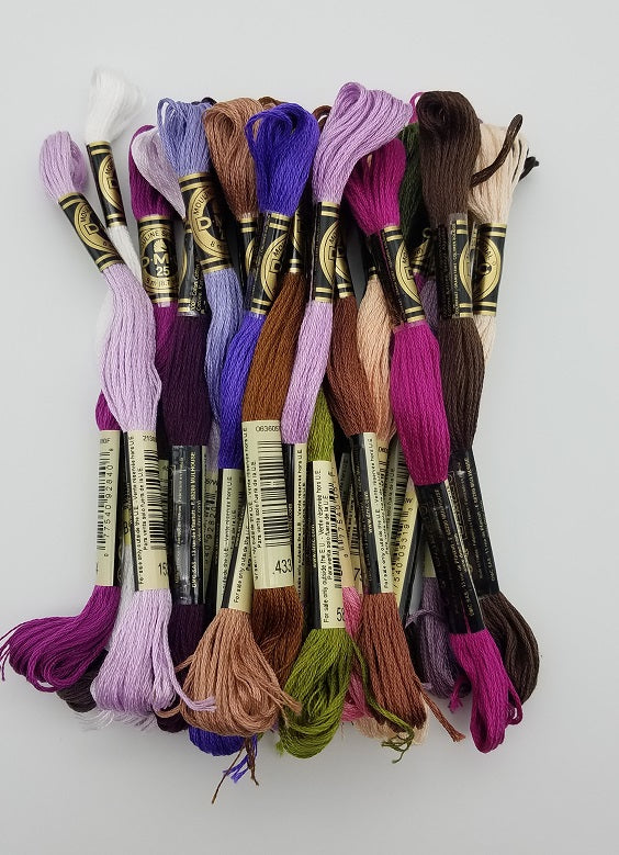 DMC Floss Set for Leafy Cabbage Rose - Nora Corbett NC300