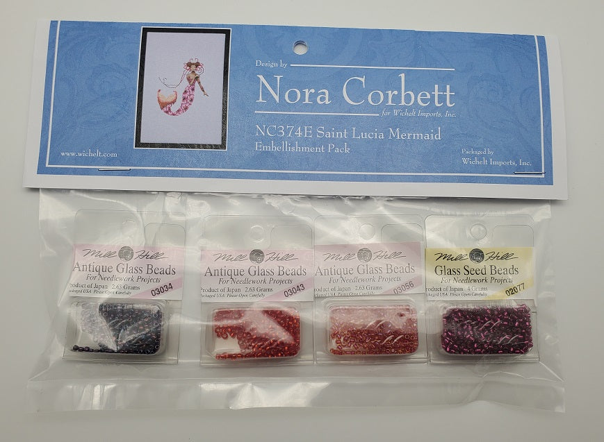 Saint Lucia Mermaid - Nora Corbett - Chart, Beads, Specialty Thread - NC374