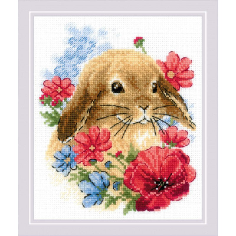 Bunny in Flowers - Riolis - Cross Stitch Kit