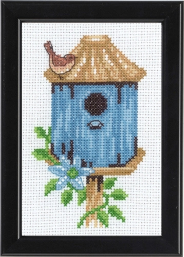 Blue Birdhouse - Permin - Cross Stitch Kit