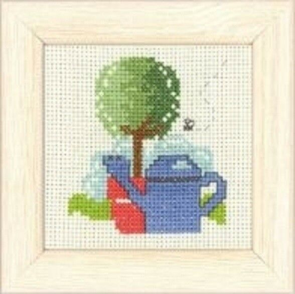 Blue Watering Can - Permin - Cross Stitch Kit