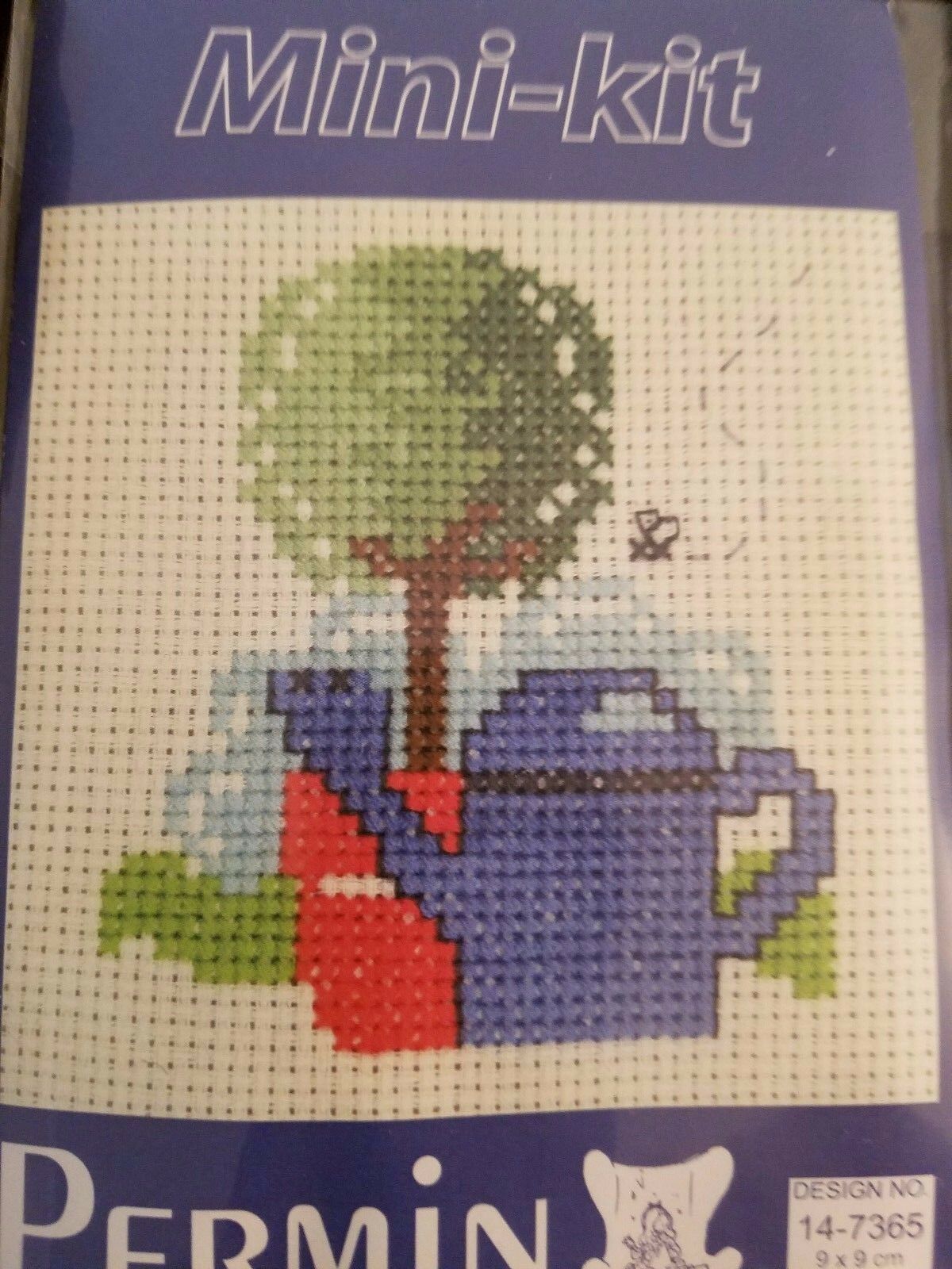 Blue Watering Can - Permin - Cross Stitch Kit