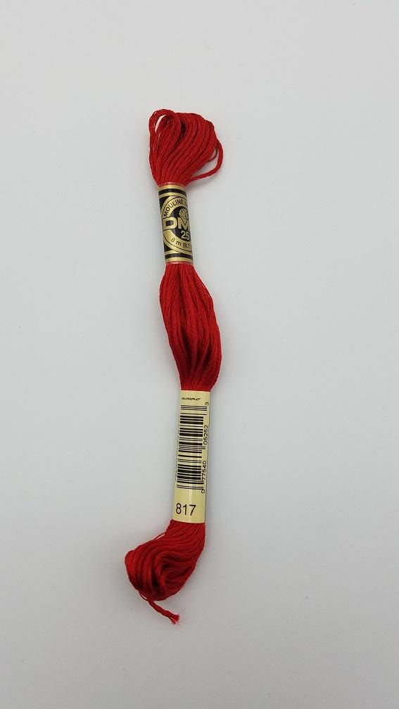 DMC 817 - 6-Strand Floss - Coral Red Very Dark