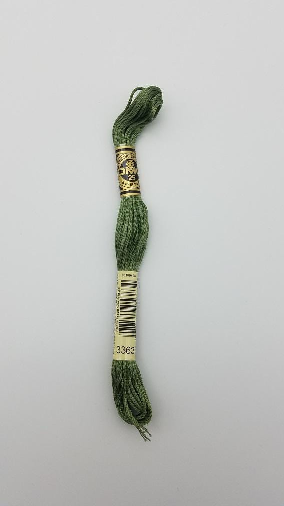 DMC 3363 - 6-Strand Floss - Pine Green Medium
