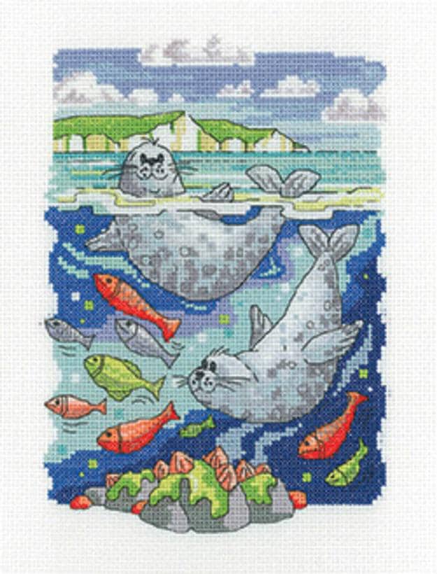 Seals - Counted Cross Stitch Kit - Heritage Crafts