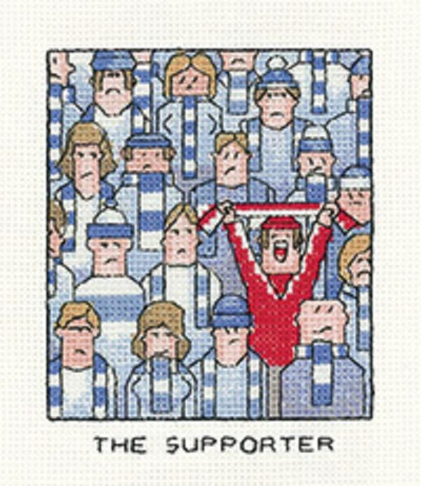 The Supporter- Sports Fan - Counted Cross Stitch Kit - Heritage Crafts