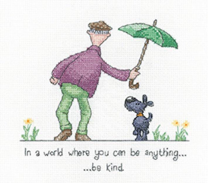 Be Kind - Grandparents - Dog - Counted Cross Stitch Kit - Heritage Crafts