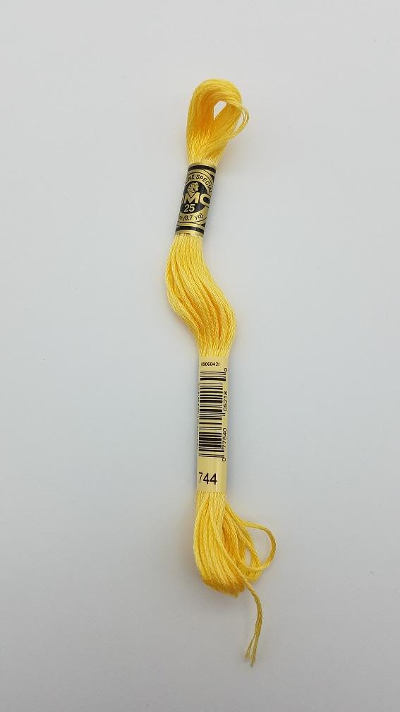 DMC 744 - 6-Strand Floss - Yellow Pale