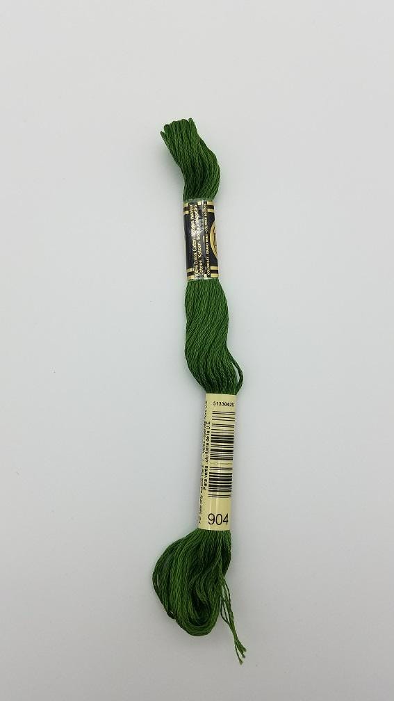 DMC 904 - 6-Strand Floss - Parrot Green Very Dark