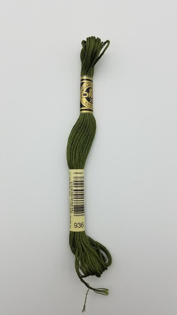 DMC 936 - 6-Strand Floss - Avocado Green Very Dark
