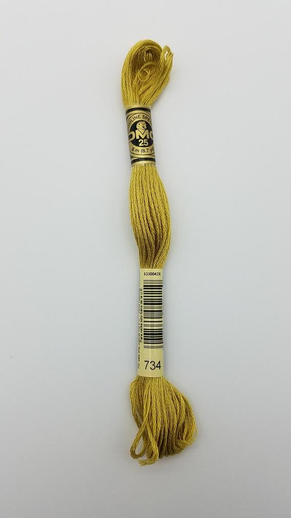 DMC 734 - 6-Strand Floss - Olive Green Light