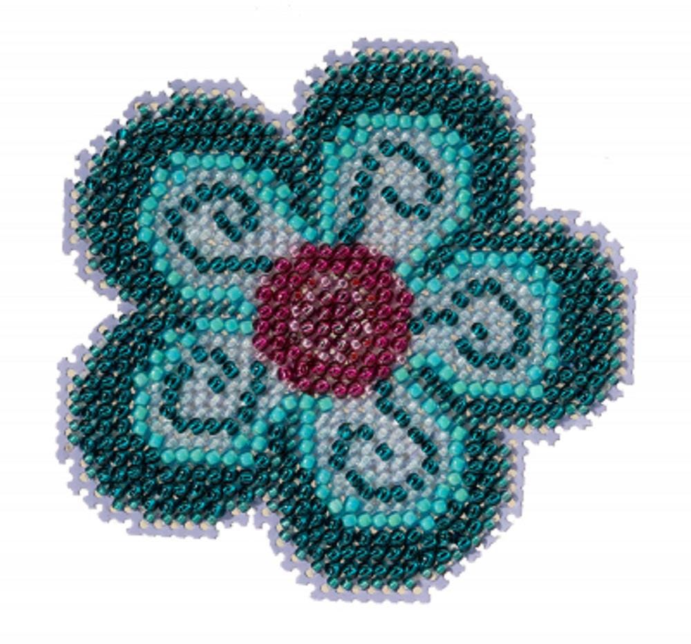 Aqua Flower - Mill Hill - Beaded Spring - Cross Stitch Kit - MH21-2213
