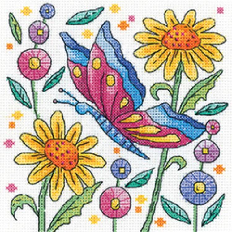 Red Butterfly - Counted Cross Stitch Kit - Heritage Crafts