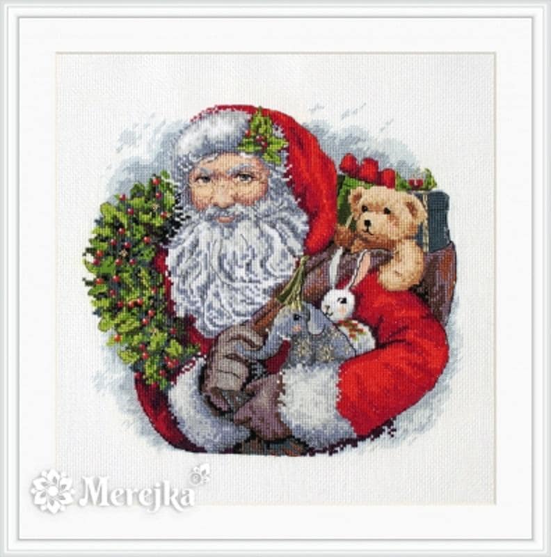Santa with Wreath - Merejka - Counted Cross Stitch Kit - MK133