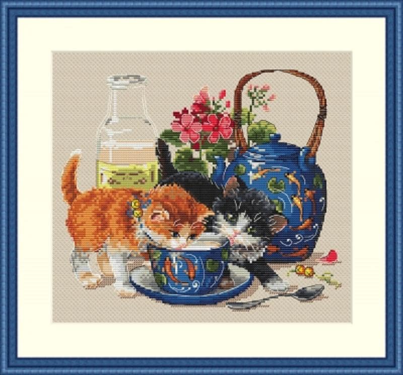 Kittens and Milk - Merejka - Counted Cross Stitch Kit - MK66